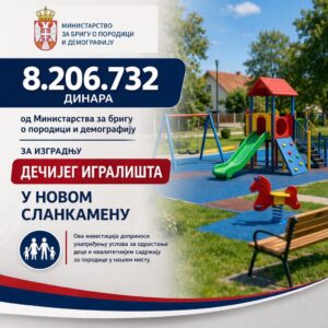 Инђија: Средства од Министарства за уређење дечјег игралишта